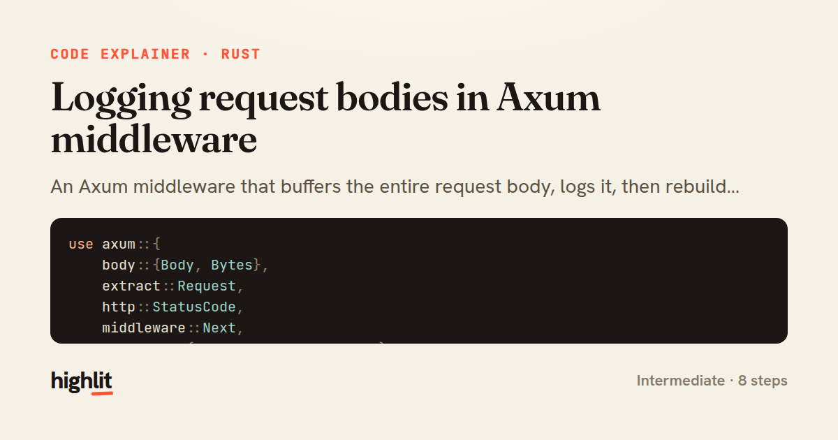 Logging request bodies in Axum middleware — share card