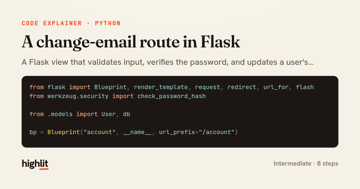 A change-email route in Flask — share card