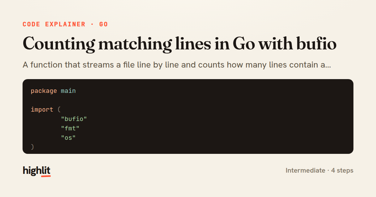 Counting matching lines in Go with bufio — share card