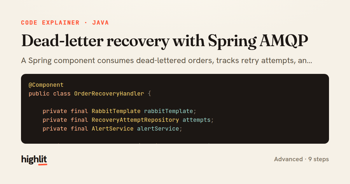 Dead-letter recovery with Spring AMQP — share card