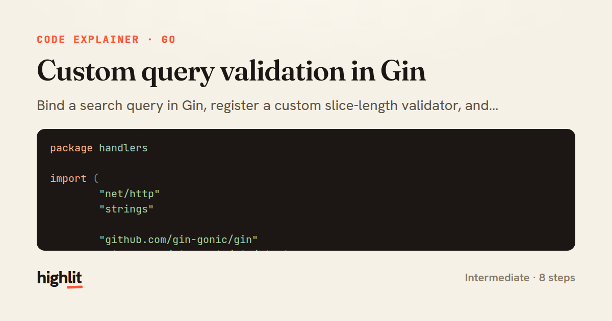 Custom query validation in Gin — share card