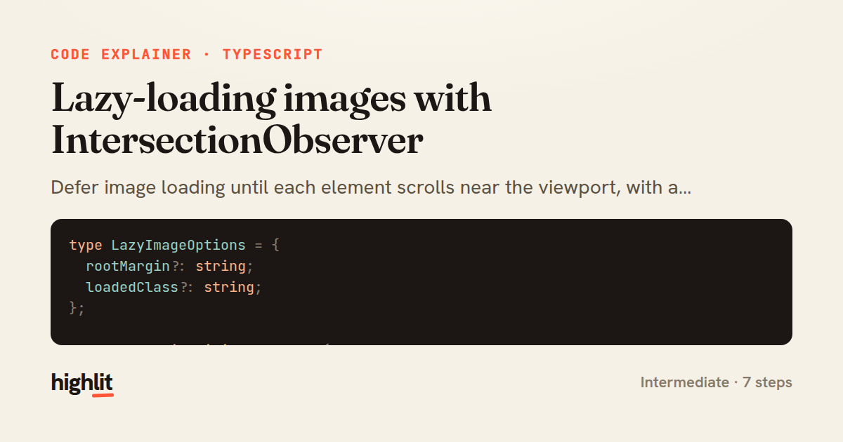 Lazy-loading images with IntersectionObserver — share card