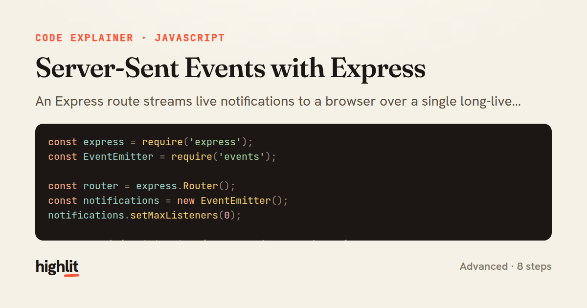Server-Sent Events with Express — share card