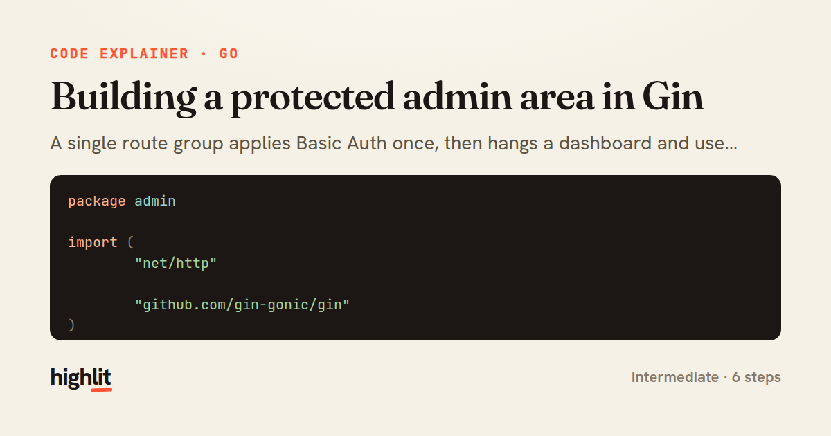 Building a protected admin area in Gin — share card
