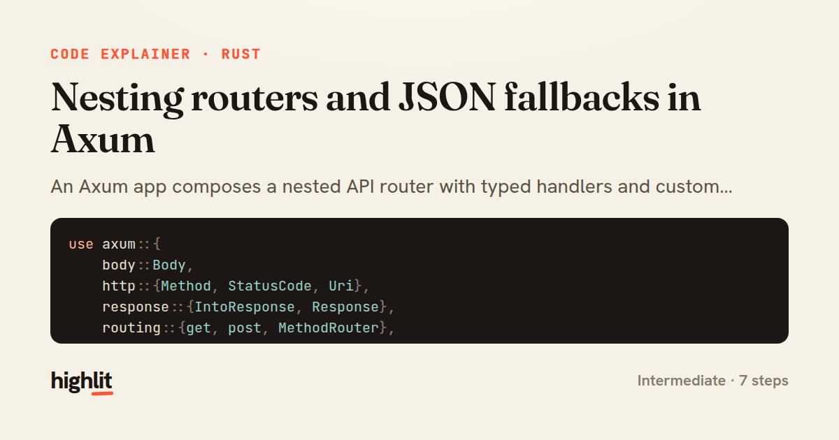 Nesting routers and JSON fallbacks in Axum — share card