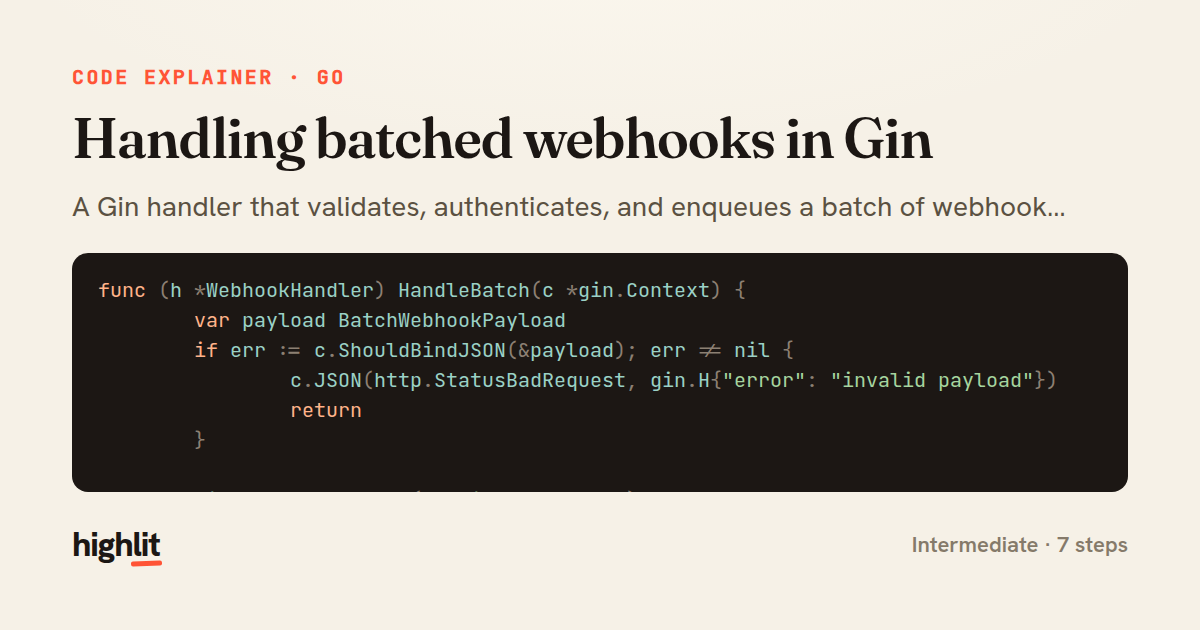 Handling batched webhooks in Gin — share card