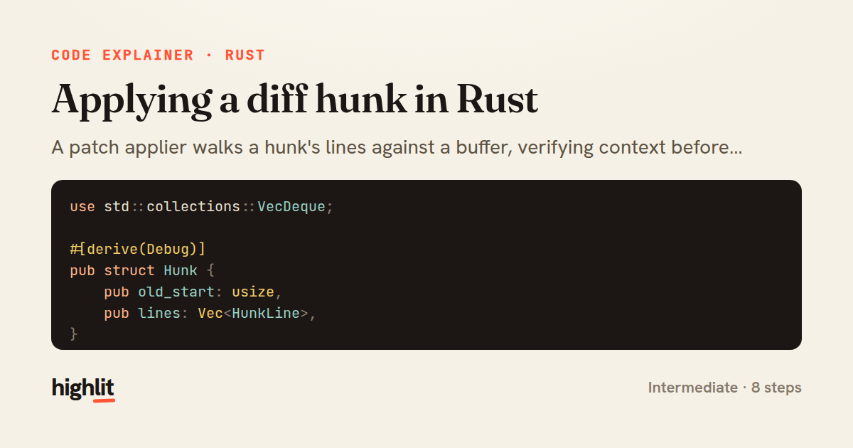 Applying a diff hunk in Rust — share card