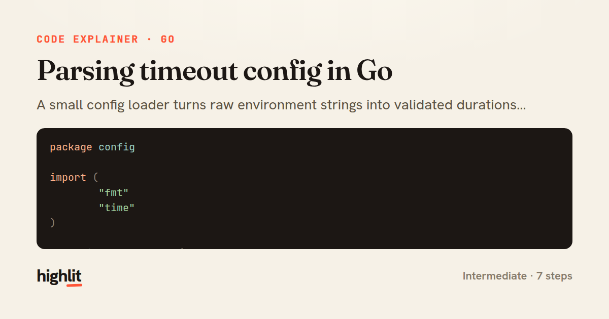 Parsing timeout config in Go — share card