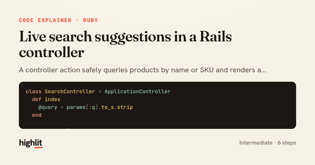 Live search suggestions in a Rails controller — share card