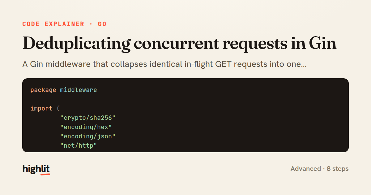 Deduplicating concurrent requests in Gin — share card