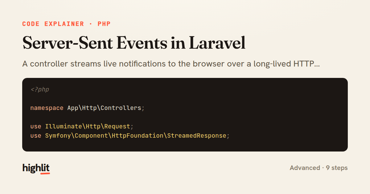 Server-Sent Events in Laravel — share card