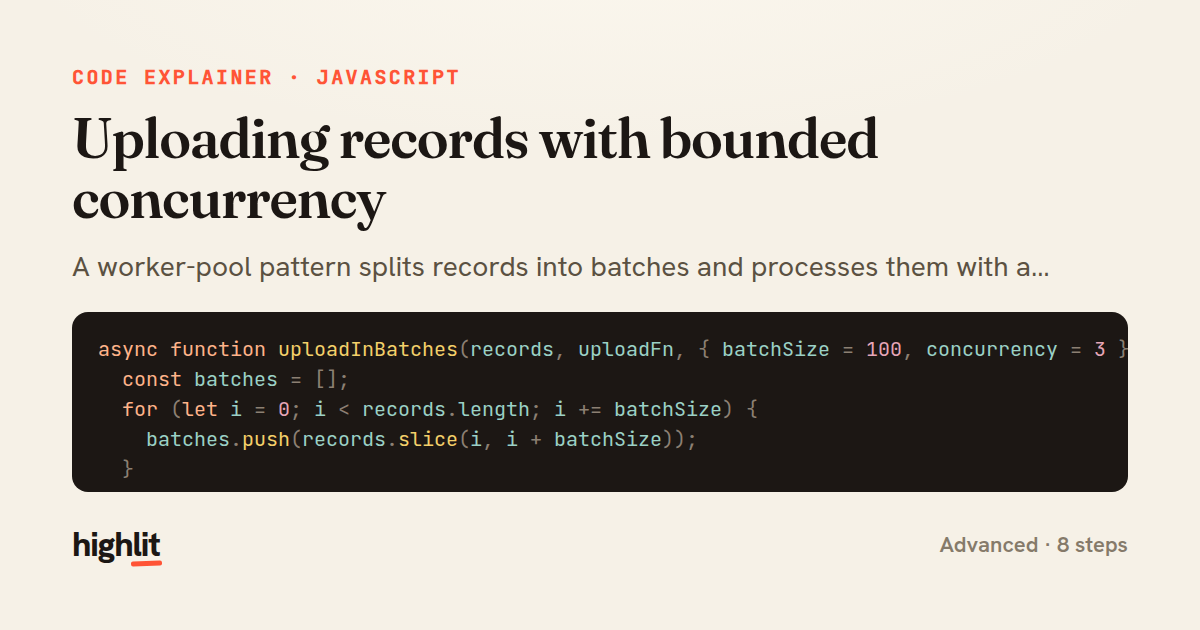 Uploading records with bounded concurrency — share card